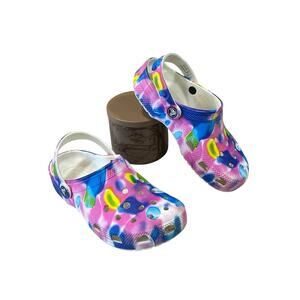 Crocs Classic Colorful Tie Dye Clogs Youth Size J-3 Water Friendly -Summer Fun